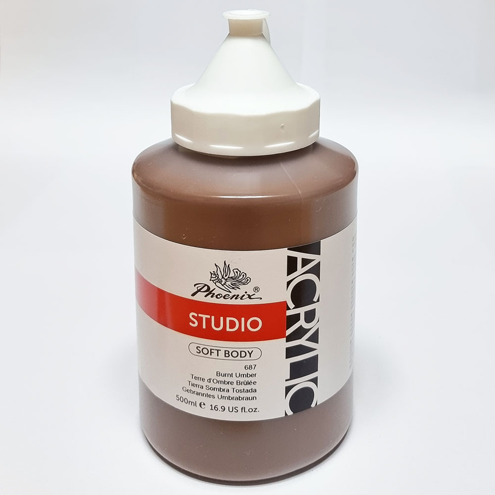 아크릴물감 STUDIO 500ml 687 Burnt Umber/ 밤색 낱색 미술 벽화 공예작업 그리기 디자인 인테리어재료 12,000원