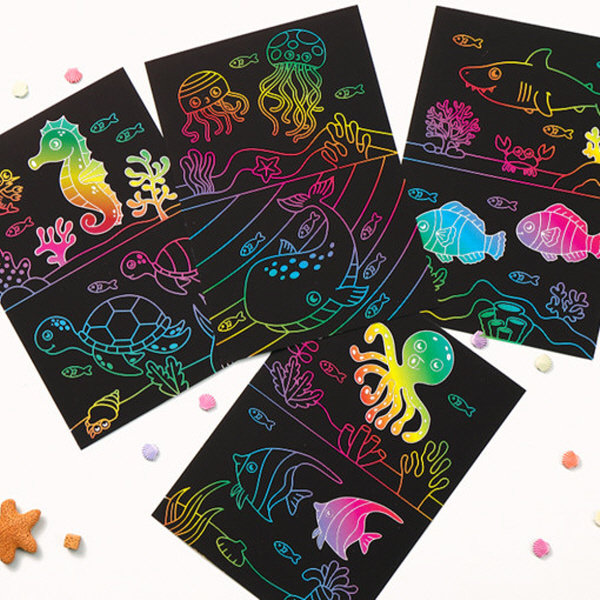 [민화샵] 해양생물 스크래치페이퍼, 1개 600원