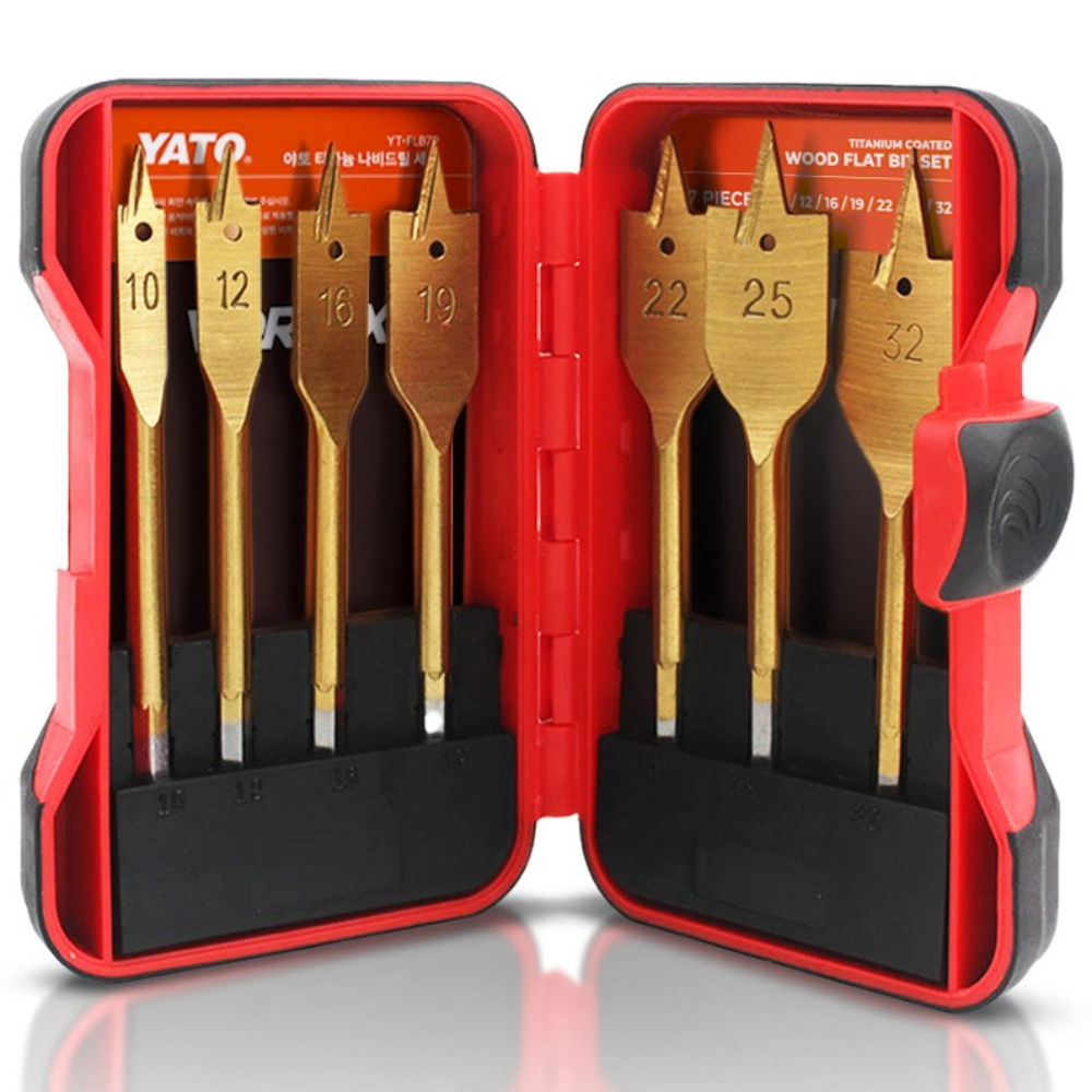 야토 티타늄 코팅 목공용 나비드릴 비트 기리 7종 케이스 세트 FLB7, 1세트 11,850원