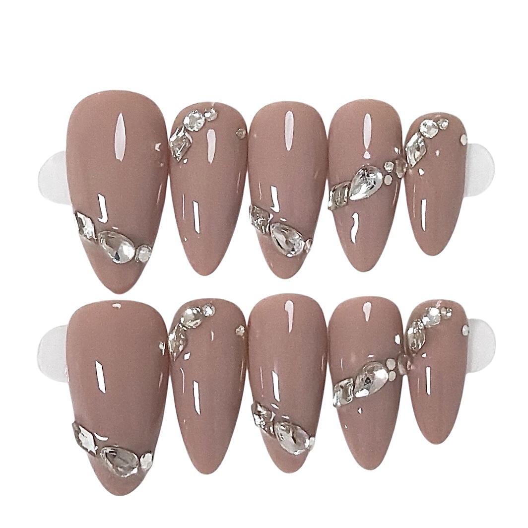 하이린 코코아 브라운 크리스탈 네일팁 10p 24,800원