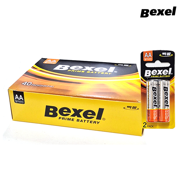 백셀 AA 카드형 알카라인 기업용 학교 건전지 (2알카드형 X 20개) 총 40알 18,000원