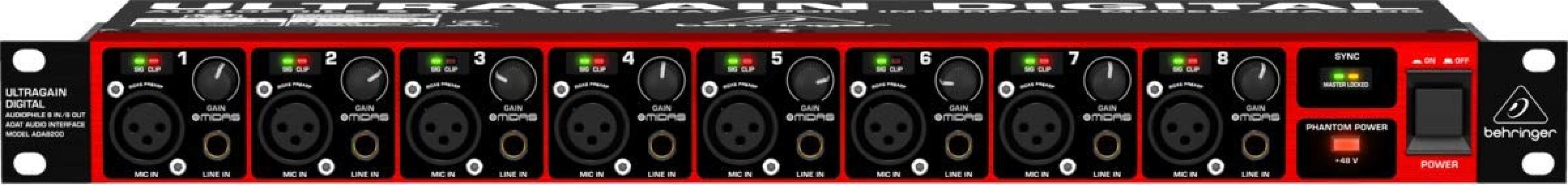 Behringer (벨링거) 벨링거 ADAT 오디오 인터페이스 8 입력 8 출력 MIDAS 프리 앰프 ULTRAGAIN DIGITAL ADA8200 블랙 407,320원