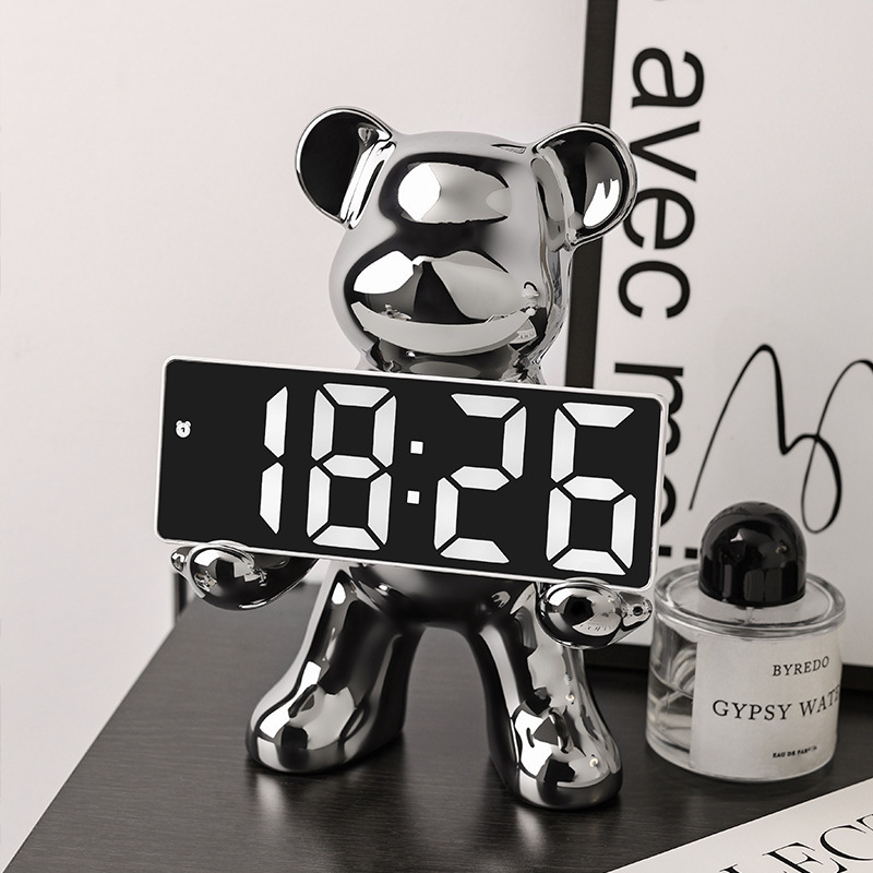 리틀보트 베어브릭 LED 탁상시계, 실버 39,830원