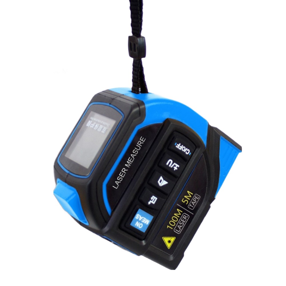 4 in 1 휴대용 스마트줄자 레이저 거리측정기 레이저줄자 레이저레벨기 100M , C타입 충전, 파랑, 1개 84,900원