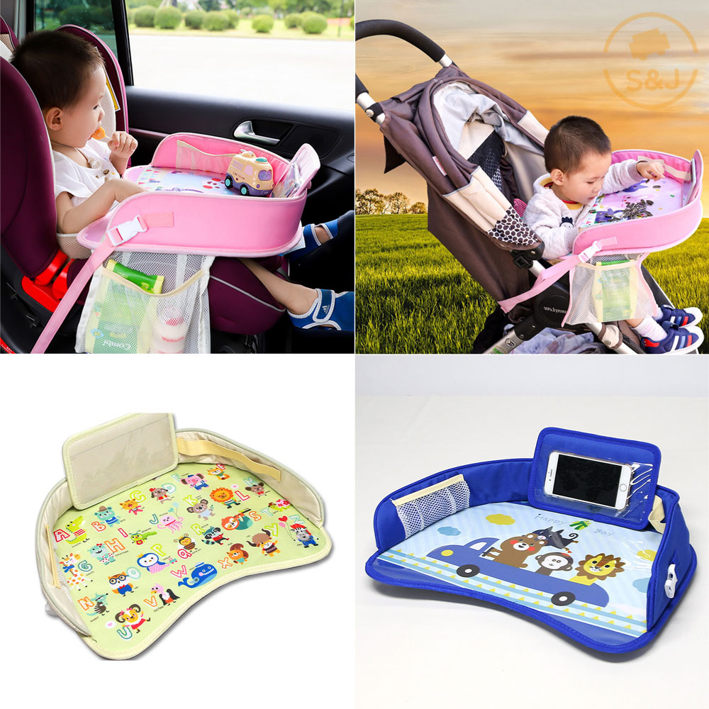 위드미카 캐릭터 카시트 트레이 거치대 방수 테이블 차량용 유모차 외출용품, 라이트블루(Light blue) 15,000원