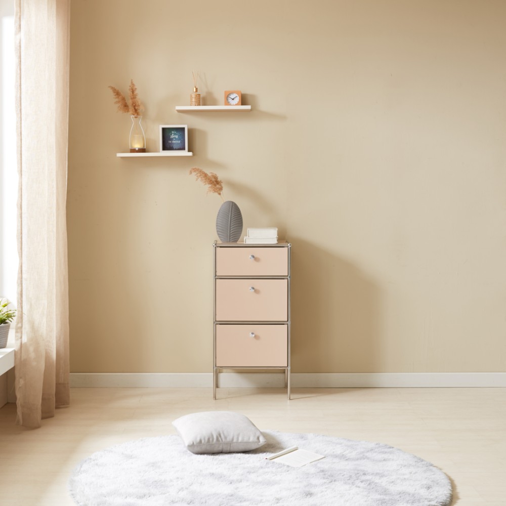 루나 400 3단 서랍 수납장 모듈  미드센츄리 드레스룸 옷 침실 틈새장 협탁 거실가구 219,000원