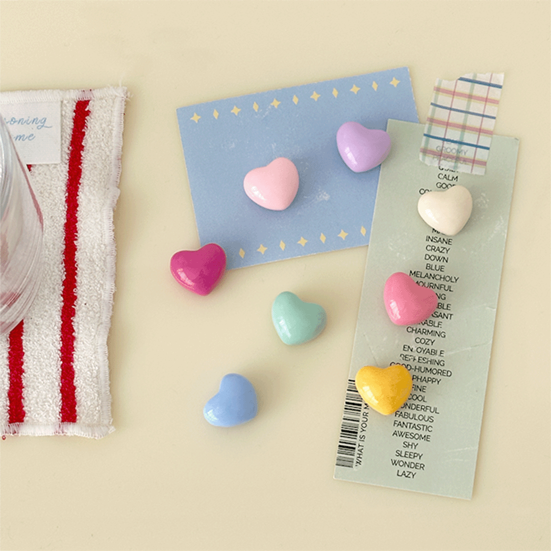 데미무드 비틀하트 냉장고 자석 8종 세트, 혼합색상 4,400원