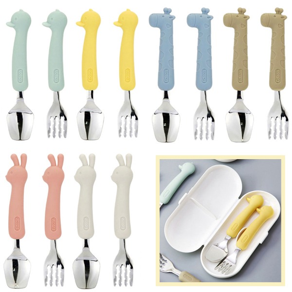 에디슨 베이비 실리콘 스푼포크 세트 (케이스포함) 11,900원
