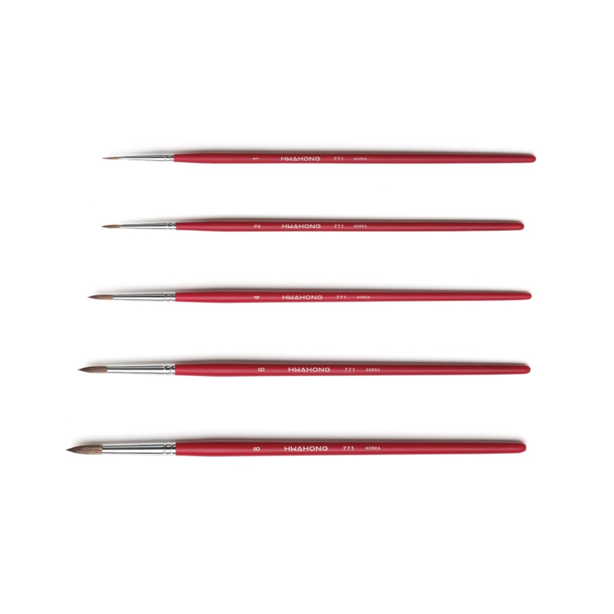 화홍 771R 수채화붓 낱자루 1호 - 20호 6본조 둥근붓 1,500원