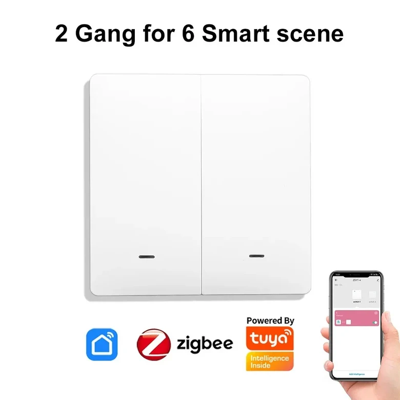 투야 지그비 씬 스위치 지그비 벽 스위치 무선 씬 스위치 스마트 라이트 스위치 푸시 단추 컨트롤러 1 갱 2 16,900원