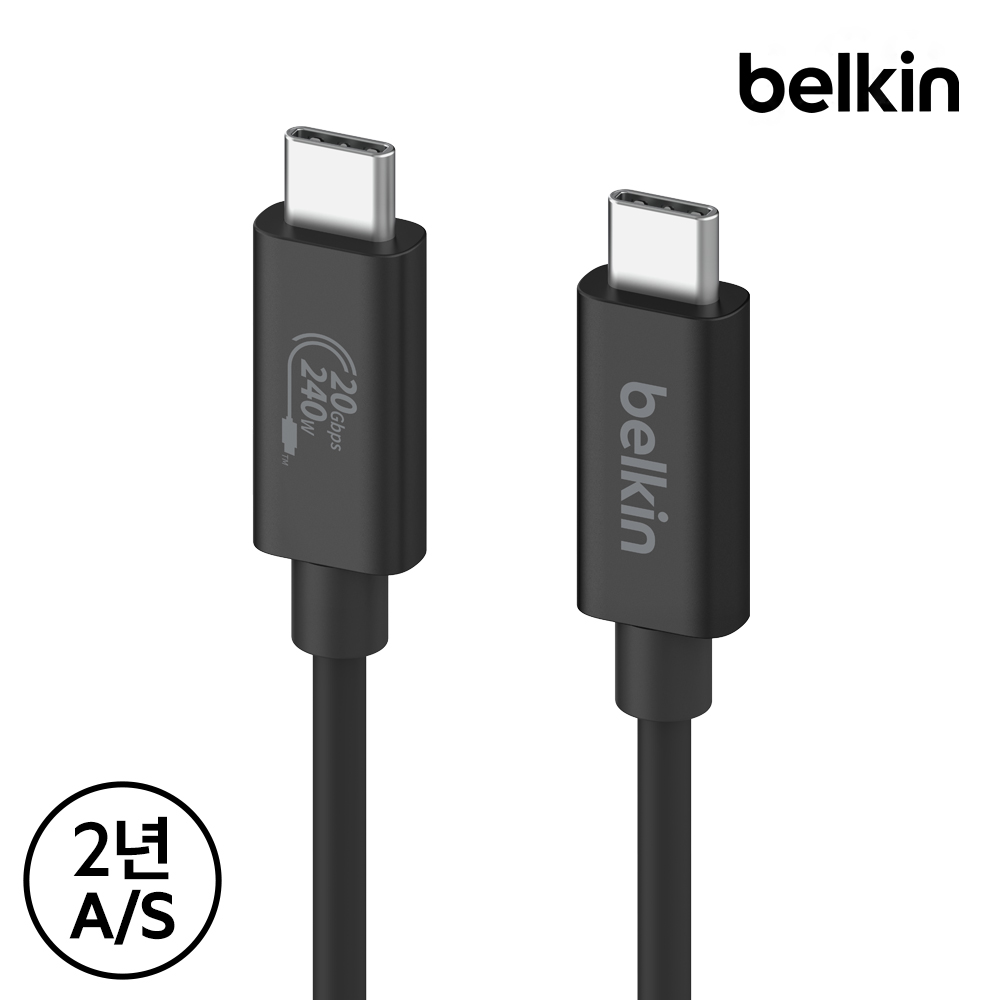 벨킨 240W USB4 C타입 초고속 충전 케이블 20Gbps 1.2M INZ004qc1.2M 24,900원