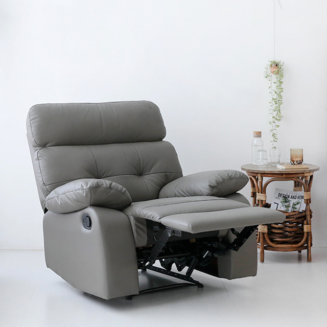 마켓비 ZERAVITY 프리미엄 리클라이너 1인용 가죽소파, 그레이 399,000원