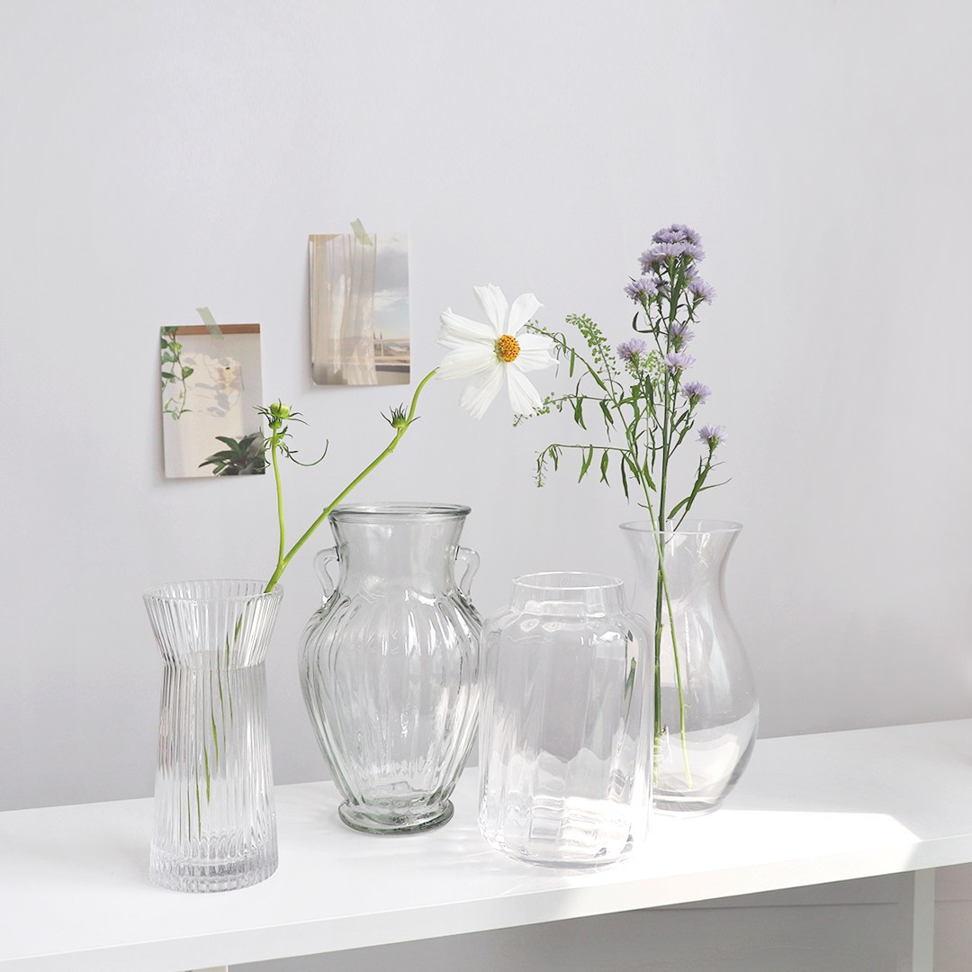 크리스탈 유리 화병 4종 투명 꽃병 14,200원