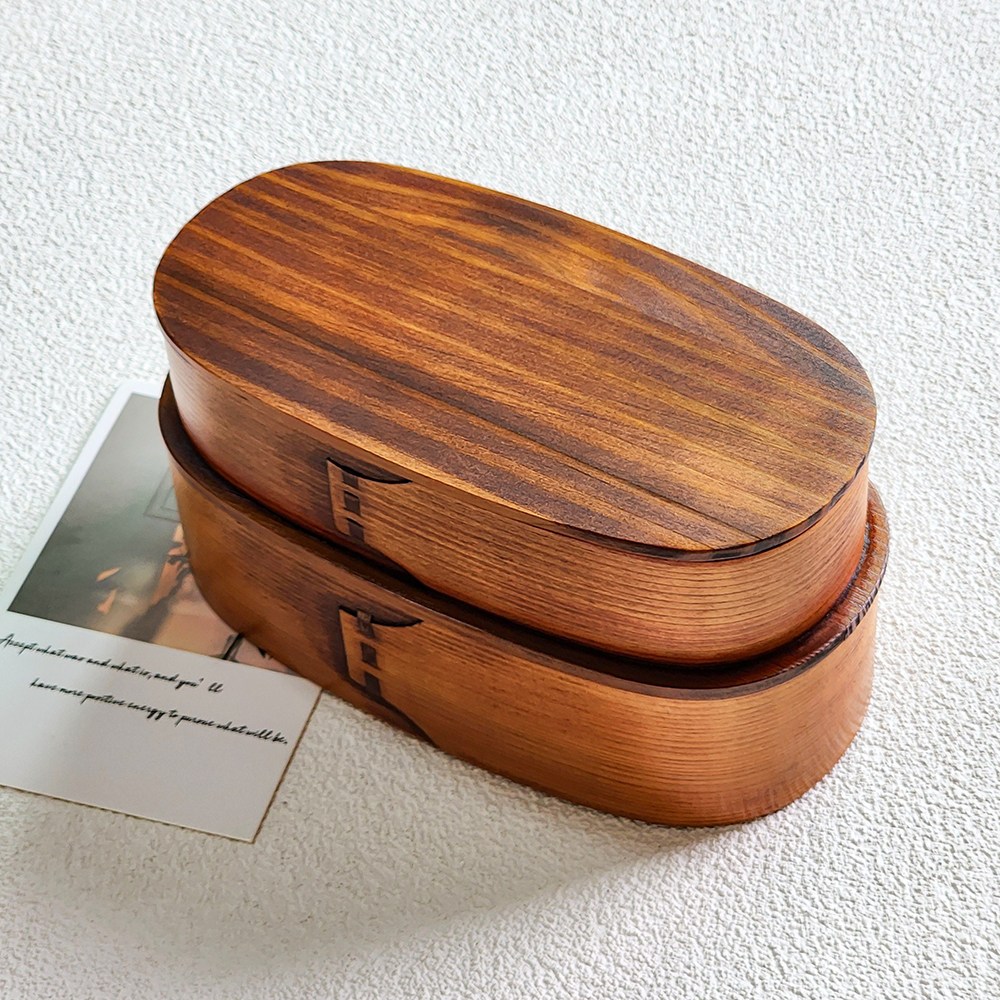 이디프 나무 도시락통 타원 2단 도시락 23,900원