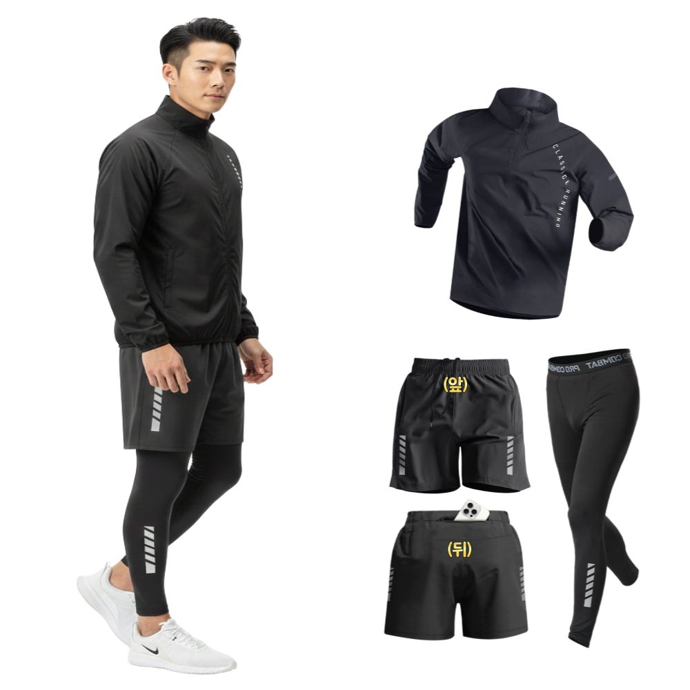 남자 런닝복 3종 세트 조깅 헬스복 상하의 풀세트 휴대폰 수납 포켓 추가 19,890원