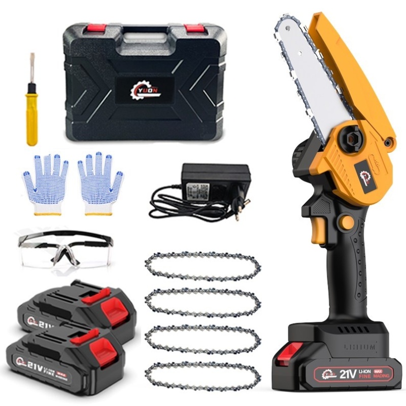 YUON 독일 15.24cm 미니 무선 소형 전기톱 체인톱 충전식 21V 풀세트, 1개 82,950원