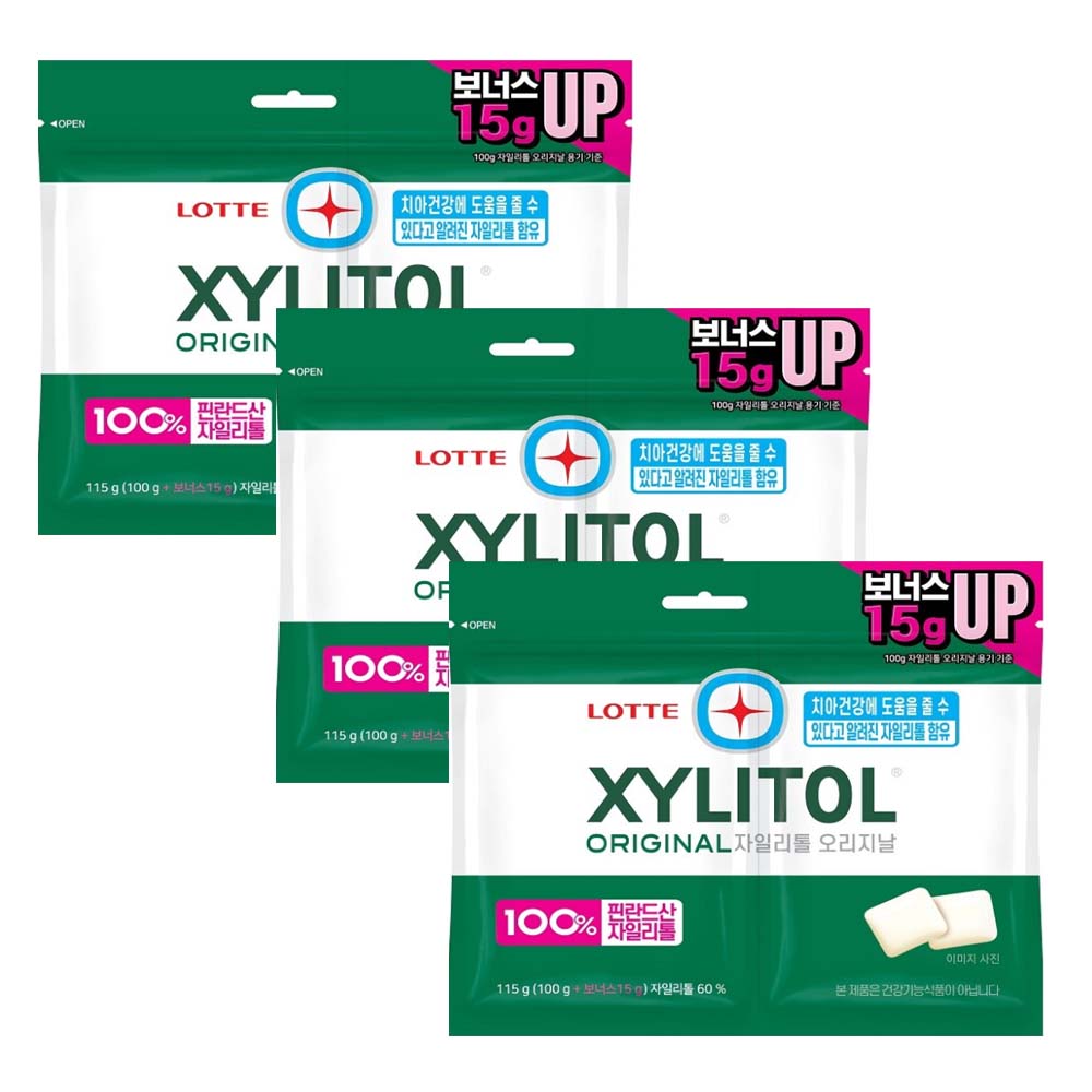 롯데 자일리톨 오리지날 리필 껌 115g X 3개, 115g, 3개 14,450원
