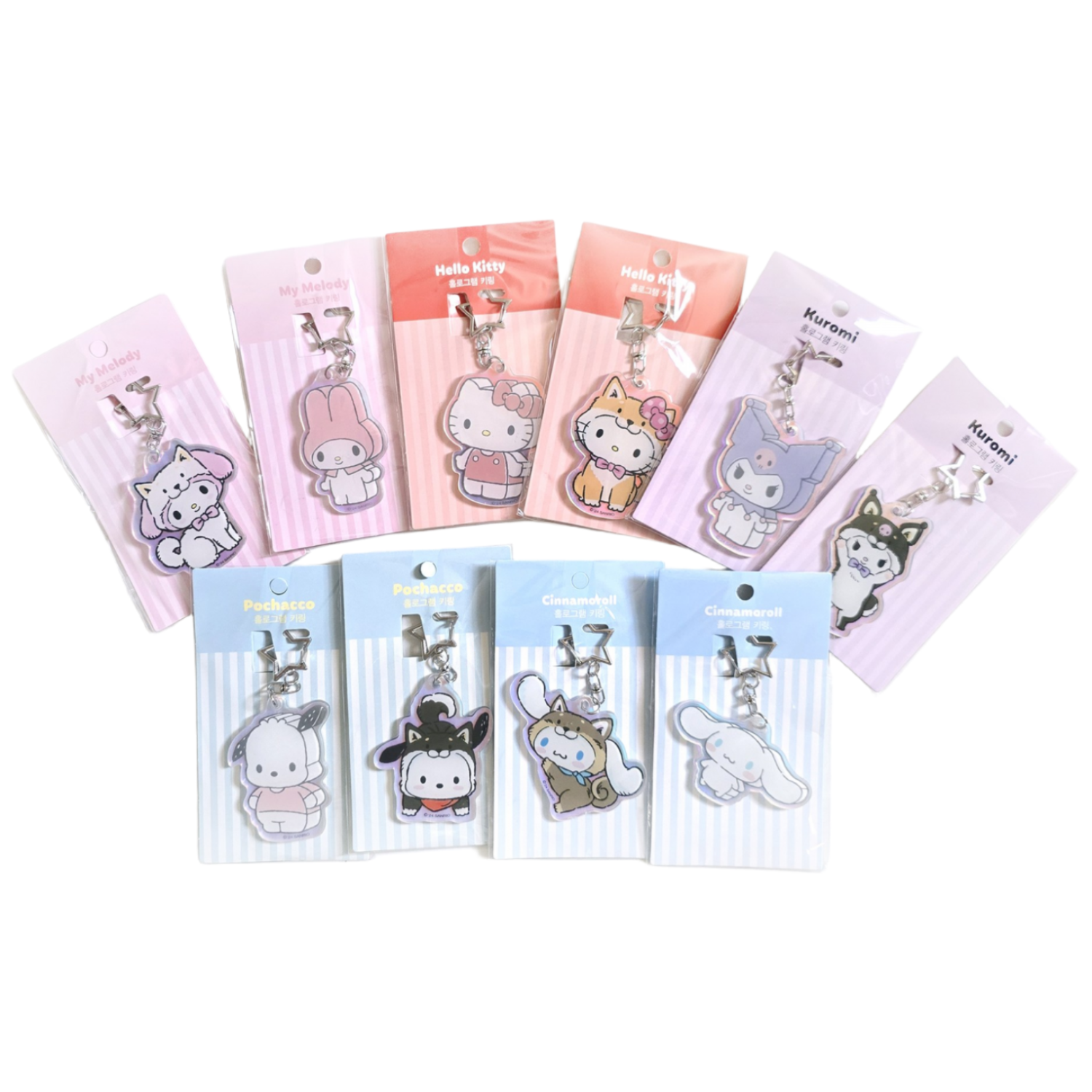 산리오키링 10개세트 홀로그램 아크릴키링 25,000원