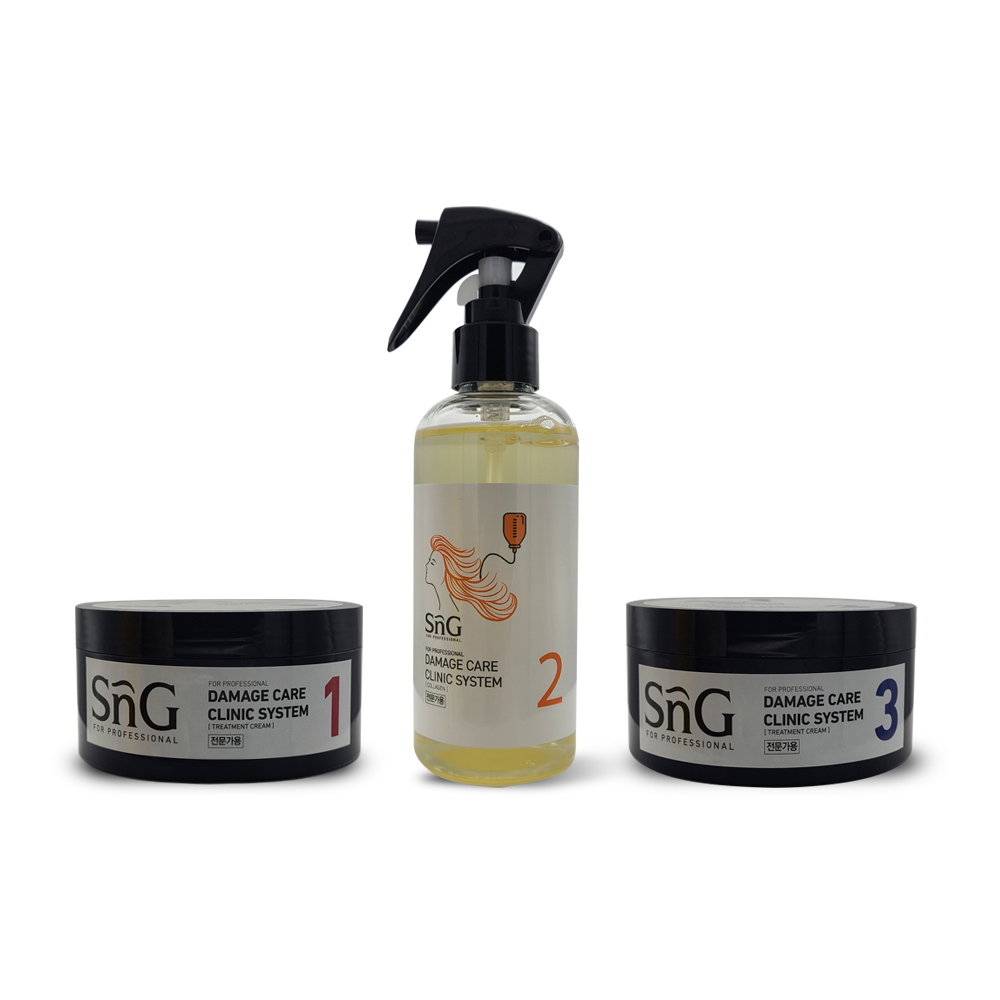 SnG 손상모발 헤어크리닉 시스템 데미지케어 모발복구 손쉬운홈케어 모발관리 트리트먼트3종셋트, 1개 150,000원