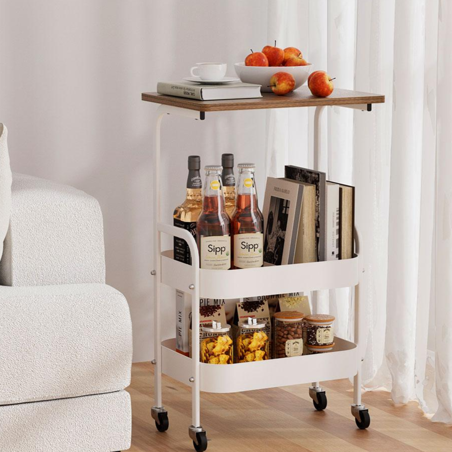 Fahomiss 이동식 트롤리 사이드 테이블 철제 수납 카트 다용도 선반 14,450원