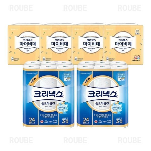 크리넥스 3겹 울트라클린 25m +마이비데 키즈 캡 77,200원