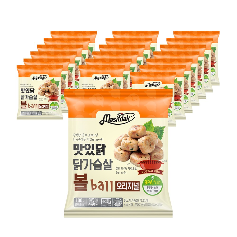 맛있닭 닭가슴살 볼 오리지널 100gx20팩(2kg), 100g, 20개 44,000원