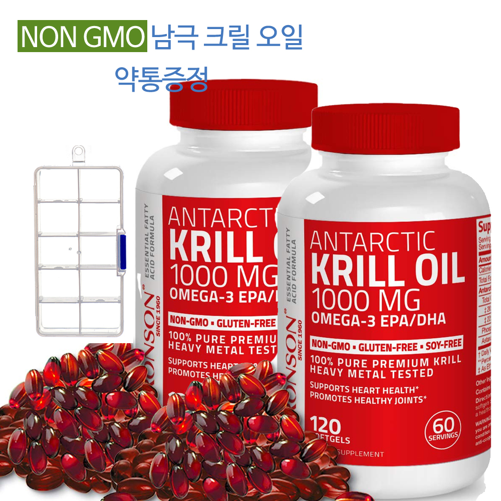 NON GMO 남극 청정 크릴 오일 1000 mg 오메가3 EPA, DHA아 스타크산신 120소프트젤 84,500원