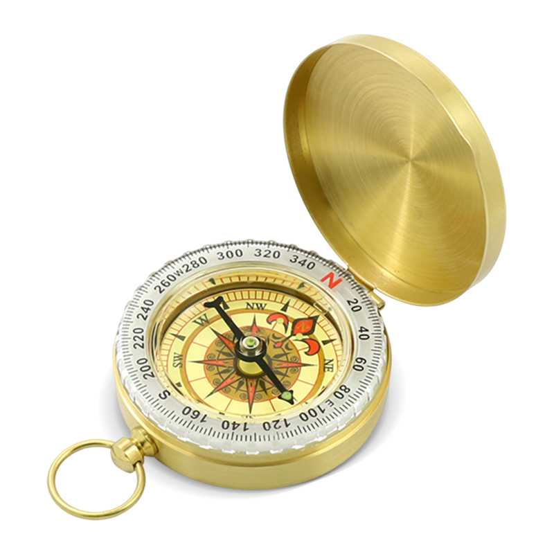 LINJIN 고급 빈티지 나침반 방위 자석 고정밀 방향지시 야광 기능 탑재 미니 휴대용, 1개, 금색 12,800원