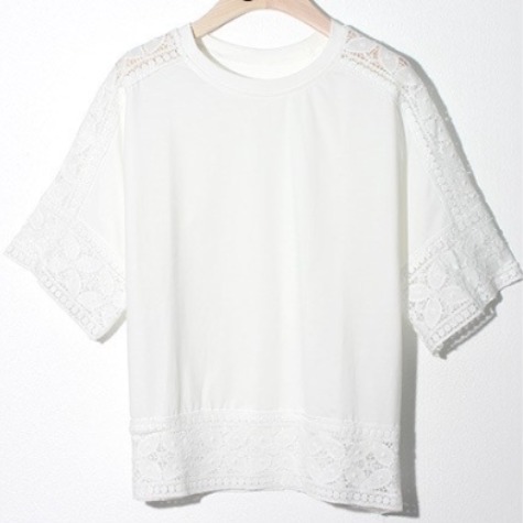 24 여름신상 레이스 레이어드 블라우스 반팔티 32,710원