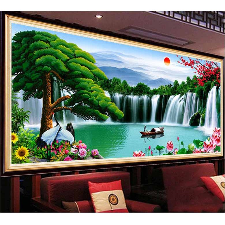 보석십자수 풍경화  소나무 두르미 연꽃 매화 폭포 대형 원형비즈 DIY키트 DLT220301270 61,650원