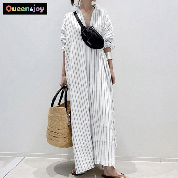 퀸앤조이 스트라이프 홀릭 반셔츠 맥시 롱원피스***판매자 SSK무역*** 45,900원