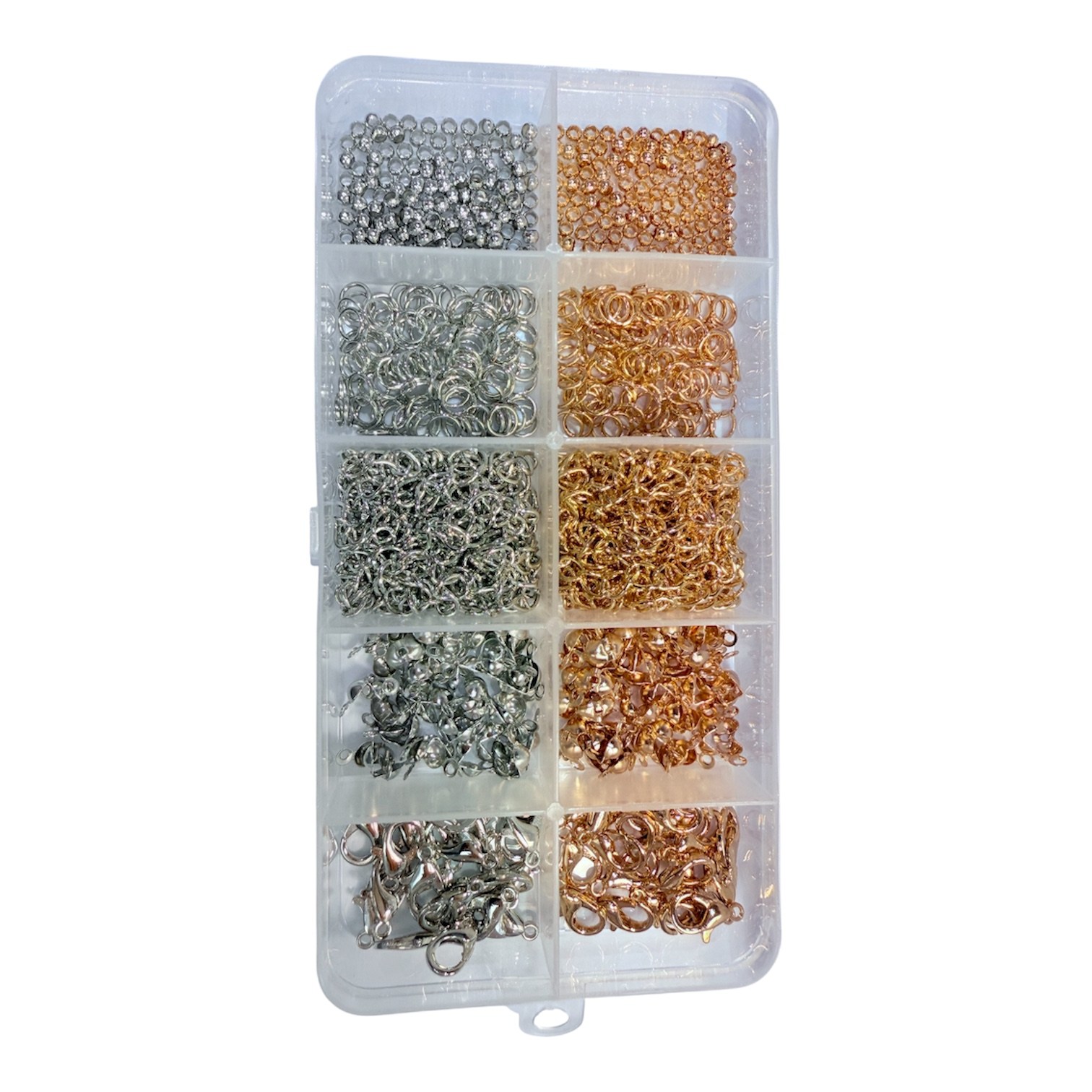 로블리샵 비즈공예 부자재 키트 악세사리 부자재 체인 오픈링 게고리 올챙이캡 세트 화이트실버 로즈골드 색상 선택 가능, 1개, 화이트골드/로즈골드 11,300원