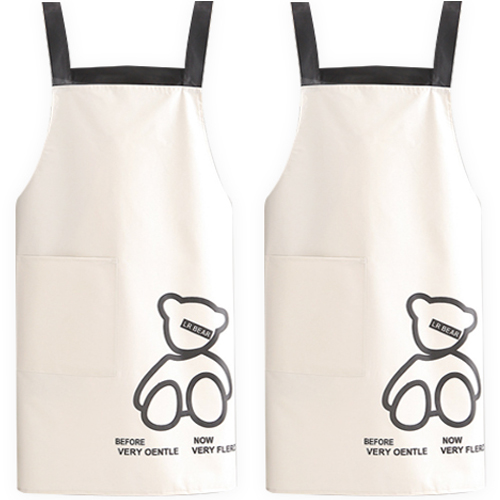 다다 캔버스 미술 주방 전문가용 방수 방유 베어 앞치마 2p 11,800원