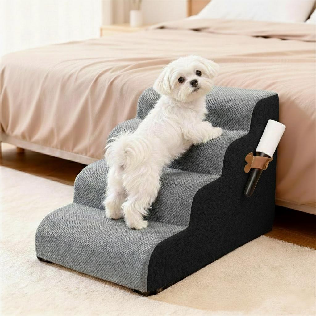 강아지계단 높은 침대용 4단 논슬립 슬개골보호 미끄럼방지 커브 스텝 애견 계단 35,880원