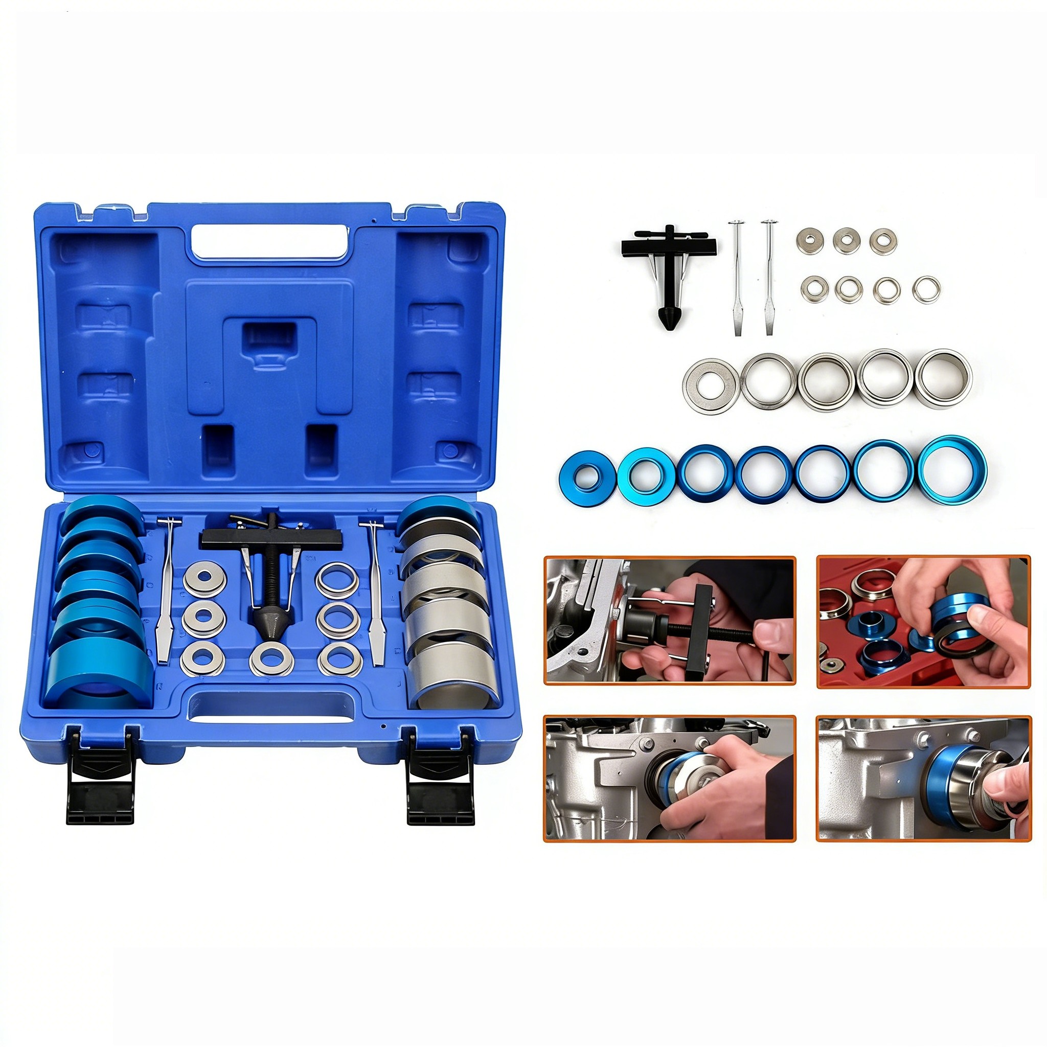 Kuntech 자동차 캠축 오일 씰 설치/분해 도구 세트 자동차 정비 도구 키트, 엔진 유지보수 도구, 1세트, KT5164-파란색 65,000원