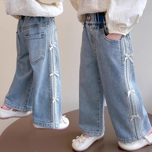 [더사랑이] 배스리본청바지 키즈 아동복 유아 데님팬츠 와이드청바지 23,900원