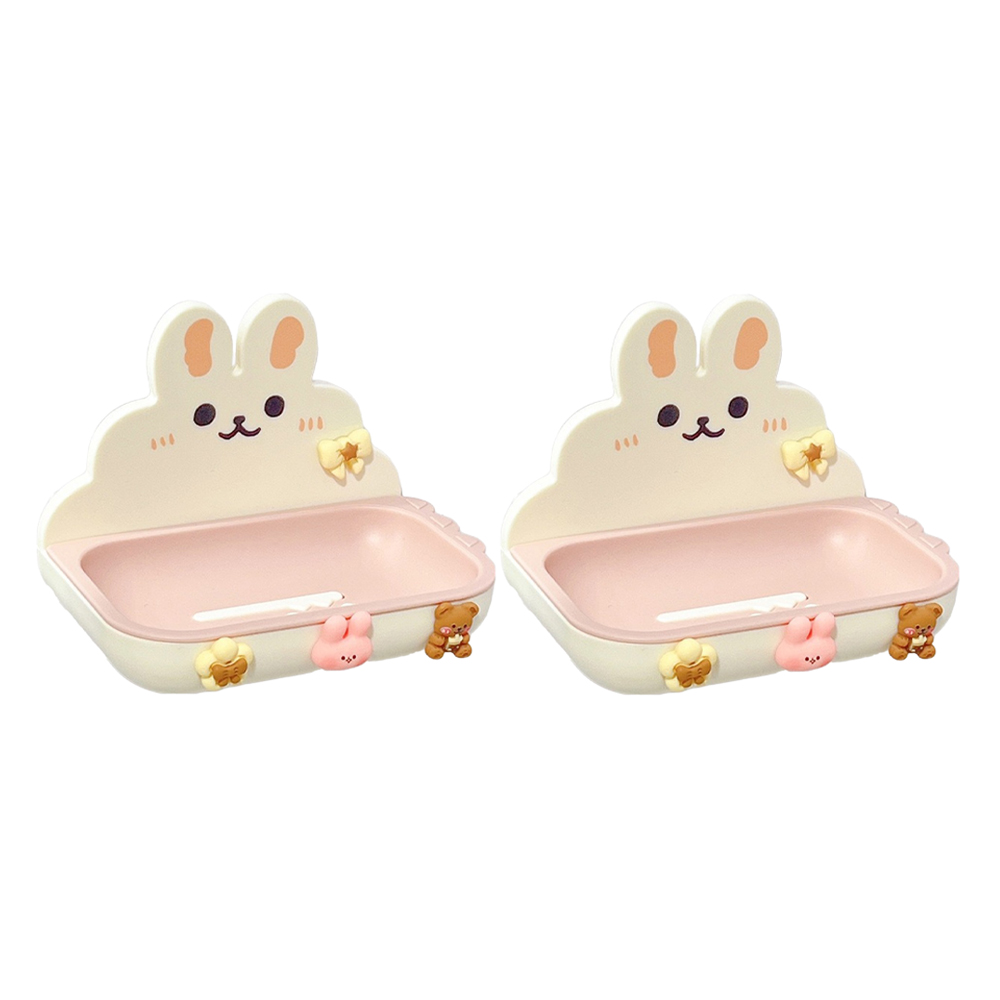 피어니스트 무타공 벽걸이 토끼 비누받침대, 화이트, 2개 12,100원