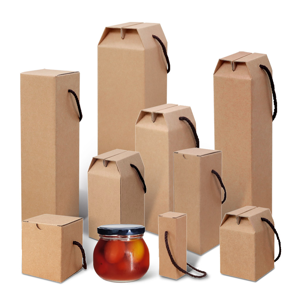 선물박스 1구 유리병 페트병 크라프트 손잡이 포장용품 A01 910원