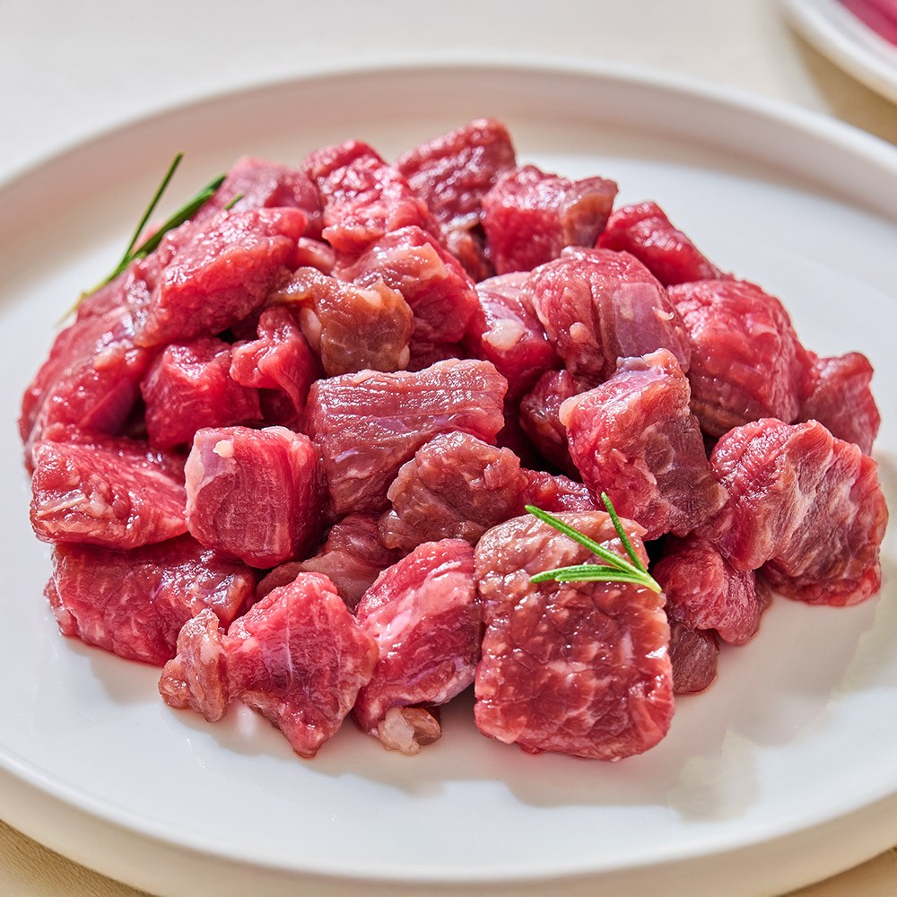 한우이츠 1+이상 국거리 양지 투뿔 마장동 모듬, 2개, 500g 52,000원