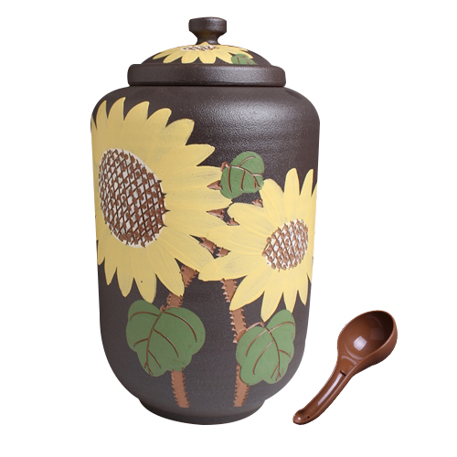 예다움 흑 해바라기 쌀항아리 + 쌀바가지 53,900원