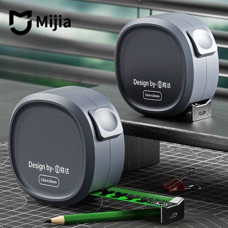 샤오미 10M줄자 미지아 자동잠금 형광 블랙테이프 목공 수공구, 1개 12,000원