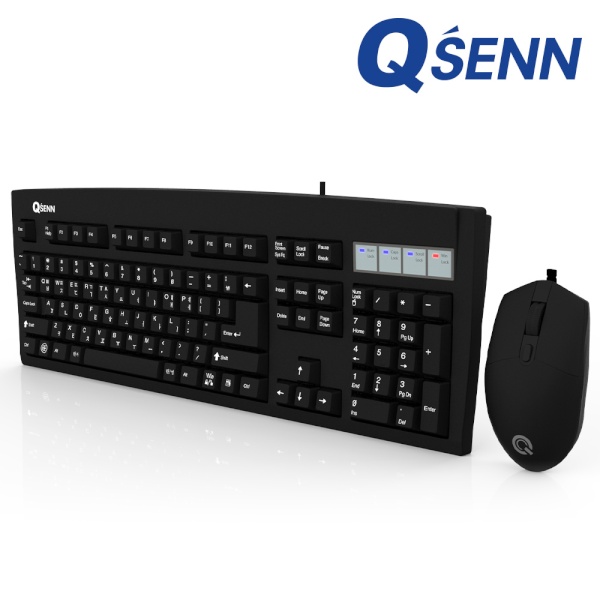 QSENN 유선 데스크탑 세트 KM3500 Plus 키보드USB/마우스USB 키스킨포함 16,800원