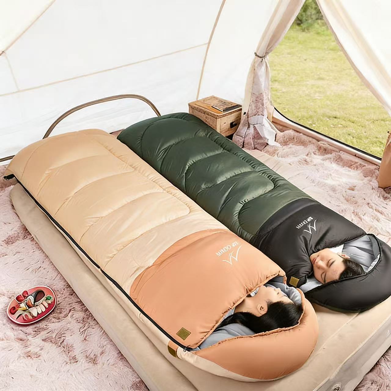 스타일닥터 사계절 방수 캠핑 침낭 아웃도어 보온 침낭, 1개, 카키2000g 56,900원