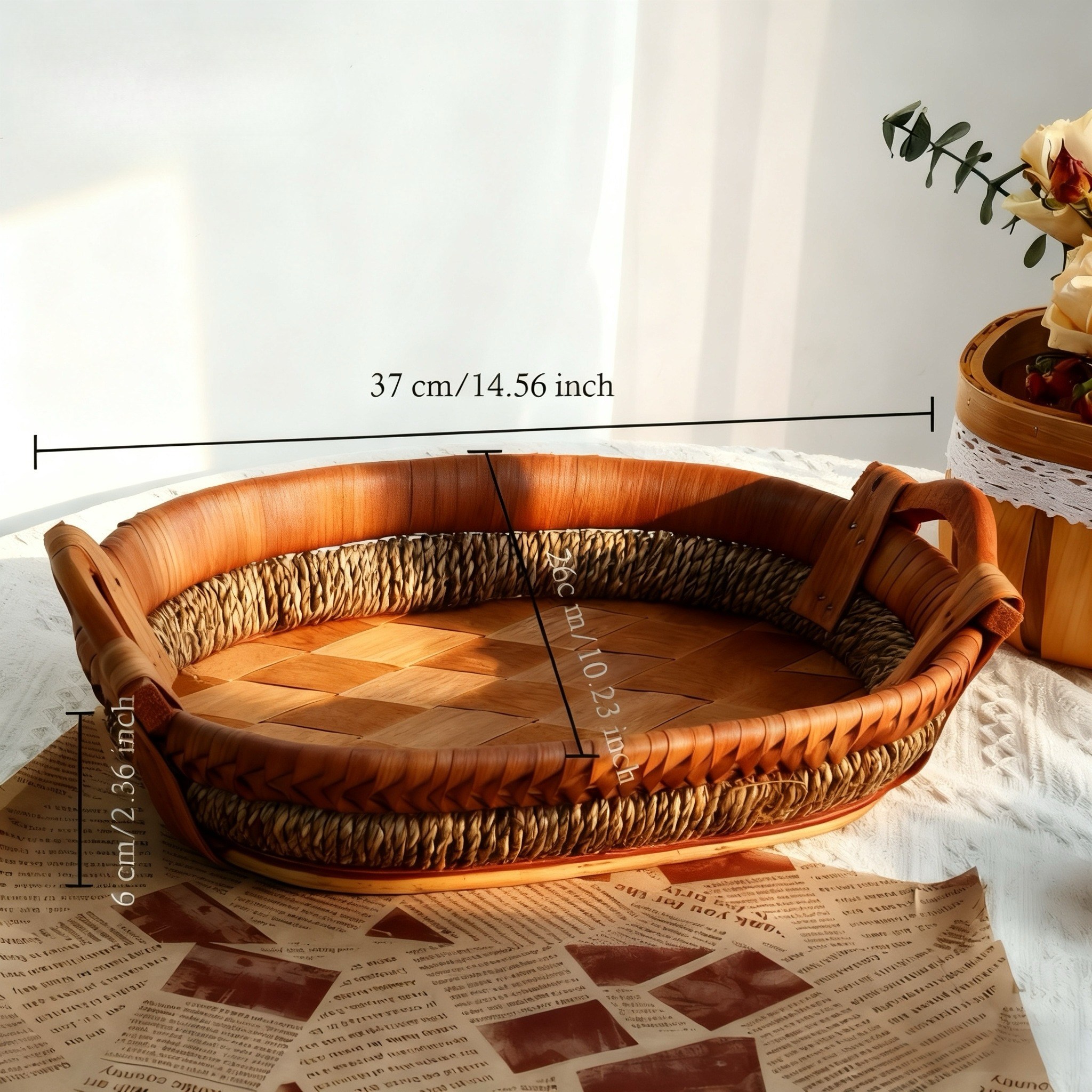 패턴시스템 원형 타원형 수제 바구니 핸드메이드 우드 라탄  빵 과일 수납함 14,900원