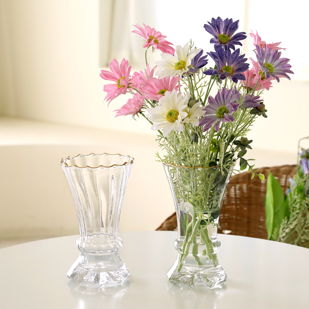 꽃병 깔끔한 유리 골드 화병, 골드 크라운 글라스 화병 17,740원