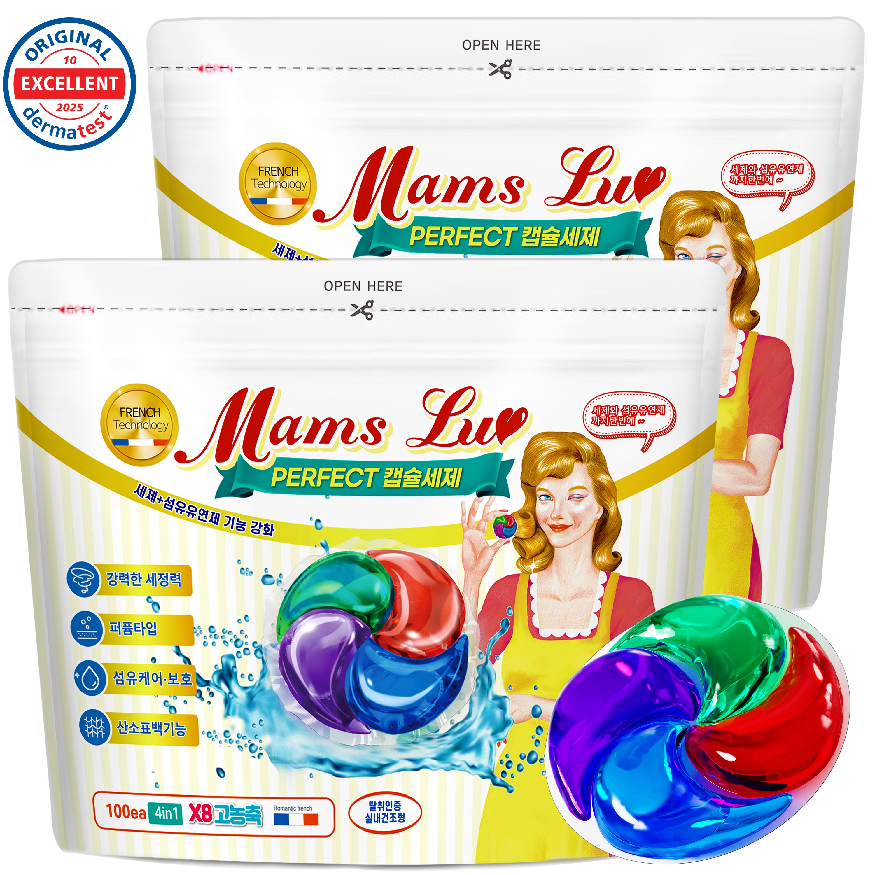 맘스럽 퍼팩트 캡슐세제 4챔버 파우치형 국산제조 8배 초고농축 4in1 대용량 실내건조 18,680원