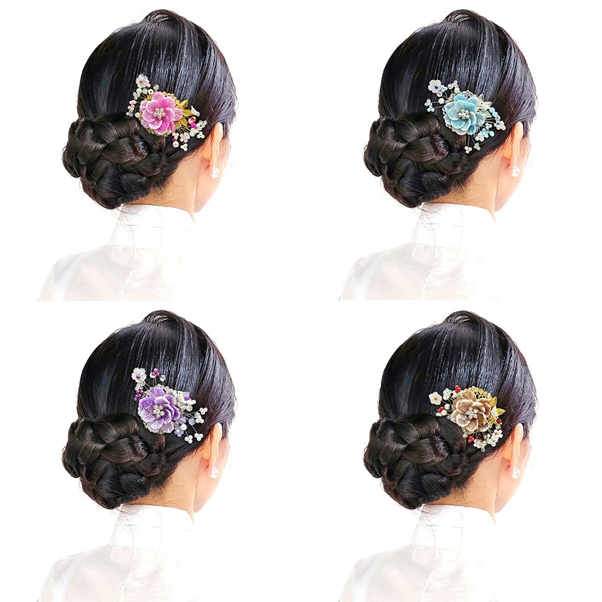 비비드 자개 플라워 새 진주 비즈 뒤꽂이 비녀/혼주 한복 머리장식 비녀 헤어 뒤꽂이 한복헤어핀 25,600원