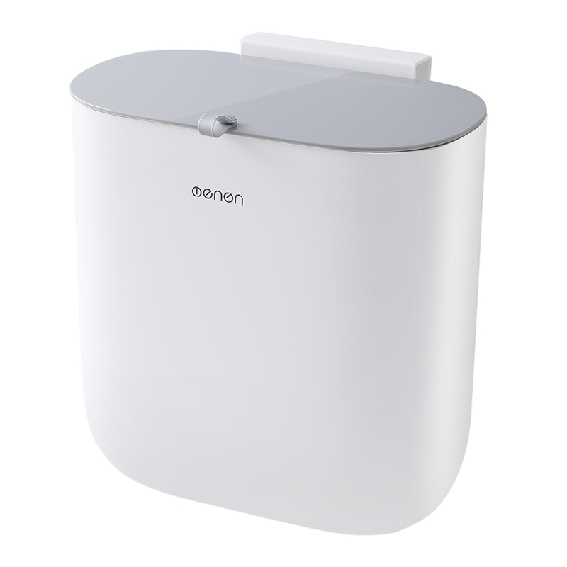 주방 음식물 냄새차단 무타공 걸이형 쓰레기통 10L 그레이&화이트 9,800원