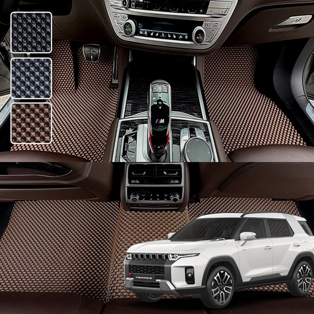 DXSOAUTO 토레스 전용 3D 엠보싱 차세대 고무매트 1열2열 세트, 블랙, 319_1 토레스 EVX 59,000원