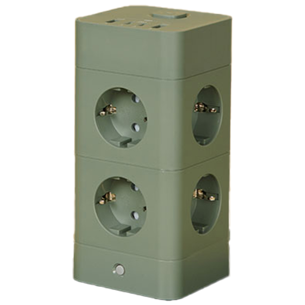 [올더아이템스] 에코너 타워 멀티탭 2단 12구 3컬러, 프로스트그린 64,000원